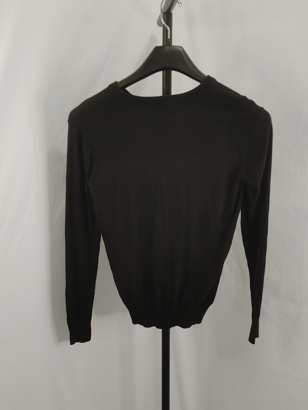 Armani Jeans Black Logo Knit Top Long Sleeve Cotton Mens Small Womens Medium - Picture 10 of 15